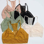 Women's yellow lingerie, lace crop top bralette, Shop T.K.S Canada, pink bralette, black bralette, green bralette, yellow bralette