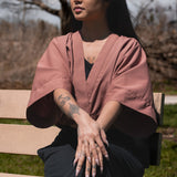 Women's Kimono Crop Top Terracotta Rose