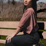 Women's Kimono Crop Top Terracotta Rose