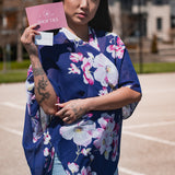 Violet Floral Short Cover Up