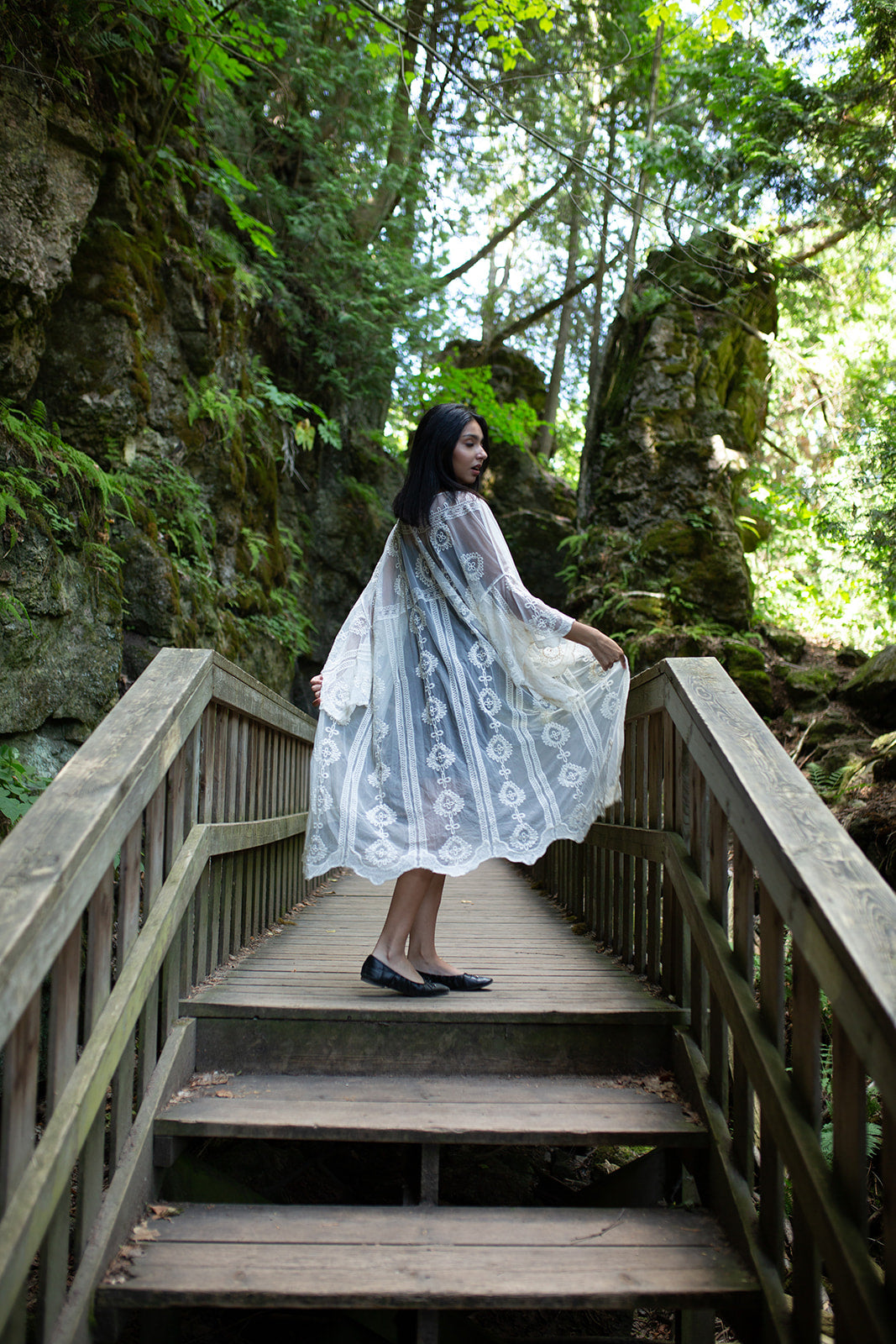 Women's long white lace boho, Cover up, Shop T.K.S