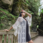 Women's long white lace boho, Cover up, Shop T.K.S