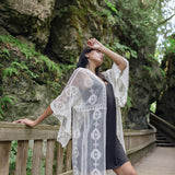 Women's long white lace boho, Cover up, Shop T.K.S