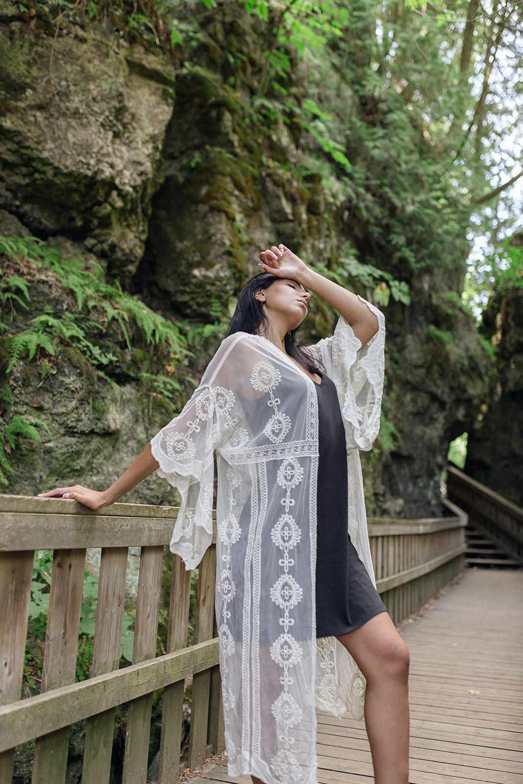 Women's long white lace boho, Cover up, Shop T.K.S