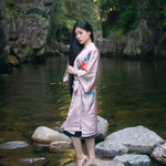 women's short pink kimono robe, gifts for her