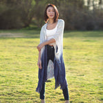 women's blue ombre kimono duster, beach, cover up, shop T.K.S
