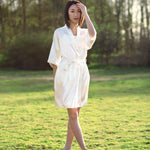 Women's bride bridal white robe for bridal showers, bachelorette parties, wedding gifts for the bride, Shop T.K.S