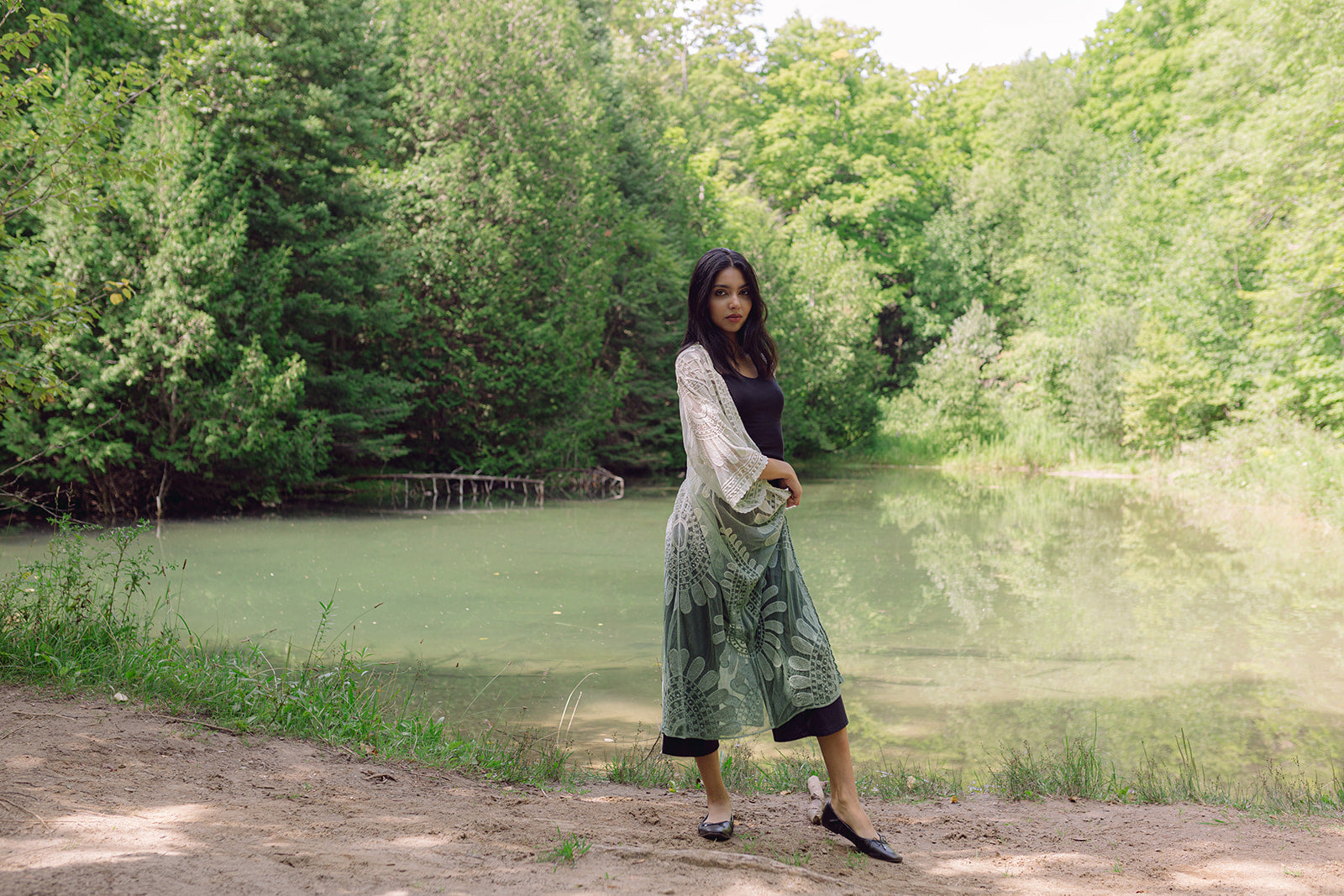 Women's, green lace ombre boho kimono cover up, Shop T.K.S, maternity clothing