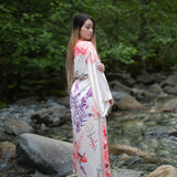 Women's maternity birthing robe with floral print, the kimono store canada
