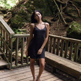 Simple black bamboo dress. Hippie dress.