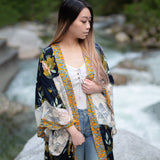 Women's navy blue and yellow maternity clothing, kimono sleeve, the kimono store canada, Shop T.K.S