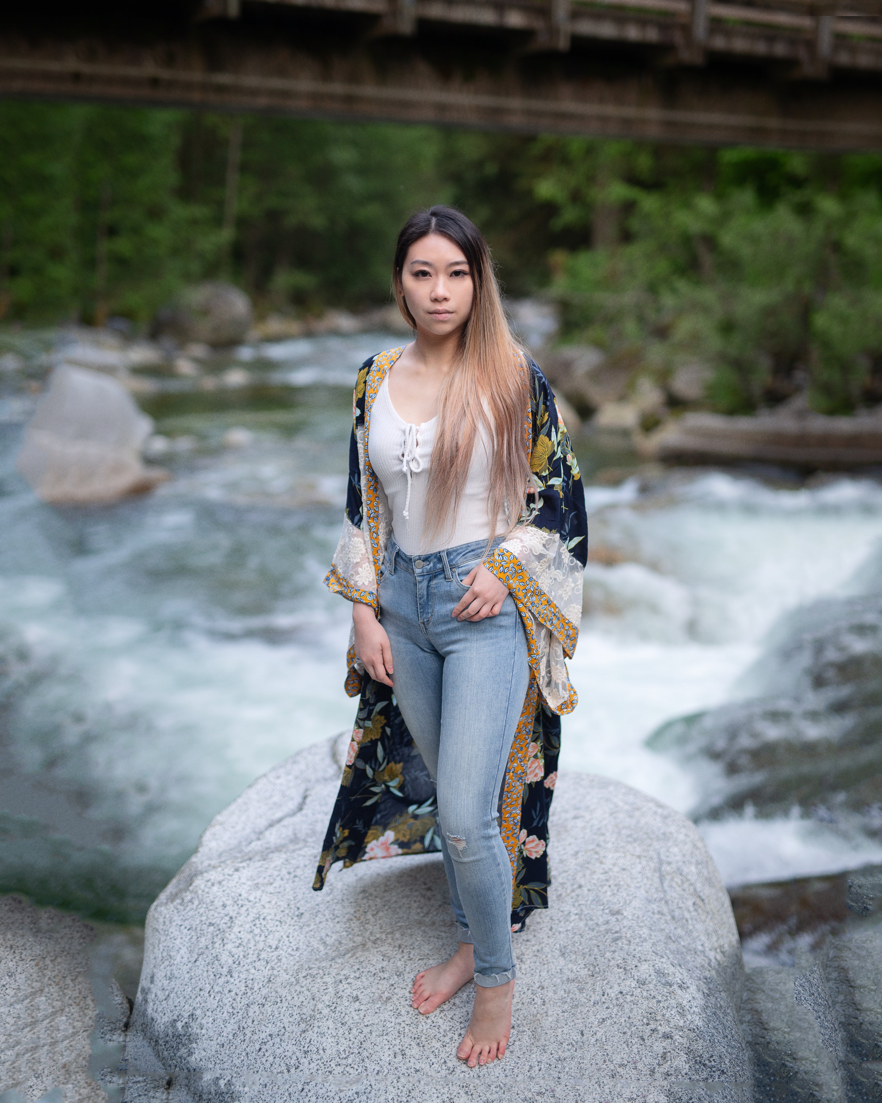 Women's navy blue and yellow maternity clothing, kimono sleeve cover up, the kimono store canada, Shop T.K.S