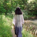 Women's Alexis blue lace ombre long kimono beach coverup for vacation style women back