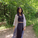 Women's Alexis blue lace ombre long kimono beach coverup for vacation style women