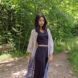 Women's Alexis blue lace ombre long kimono beach coverup for vacation style women