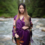 Women's purple kimono robe, maternity robe, the kimono store canada, gifts for her