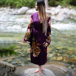 Women's purple kimono robe, maternity robe, the kimono store canada, gifts for wife girlfriend