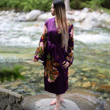 Women's purple kimono robe, maternity robe, the kimono store canada, gifts for wife girlfriend