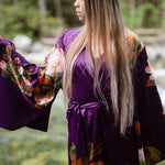 Women's purple kimono robe, maternity robe, the kimono store canada, best gift for my wife girlfriend