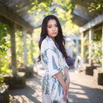 women's palma print kimono robe with pockets and ties, women's palma print kimono robe with pockets and ties, bridal robe, bridal gift, Shop T.K.S