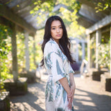 women's palma print kimono robe with pockets and ties, women's palma print kimono robe with pockets and ties, bridal robe, bridal gift, Shop T.K.S