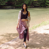 Women's beach dress, beach coverup, light purple ombre kimono dress. Maternity clothing.