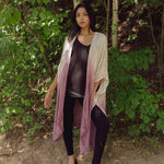 Women's beach coverup, light purple ombre kimono dress. Maternity clothing. Hippie Dress.