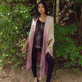 Women's beach coverup, light purple ombre kimono dress. Maternity clothing. Hippie Dress.