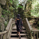 Women's black and floral velvet long boho kimono style, Shop T.K.S