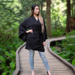 Women's Black Kimono Jacket robe, gifts for her, The Kimono Store Canada, Shop T.K.S