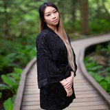 Women's Black Kimono Jacket robe, gifts for her, The Kimono Store Canada, Shop T.K.S