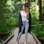 Women's Black Kimono Jacket robe, maternity clothing, The Kimono Store Canada, Shop T.K.S