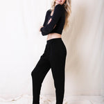 Women's black comfortable lounge pants, Shop T.K.S