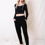 Women's black comfortable lounge pants, Shop T.K.S