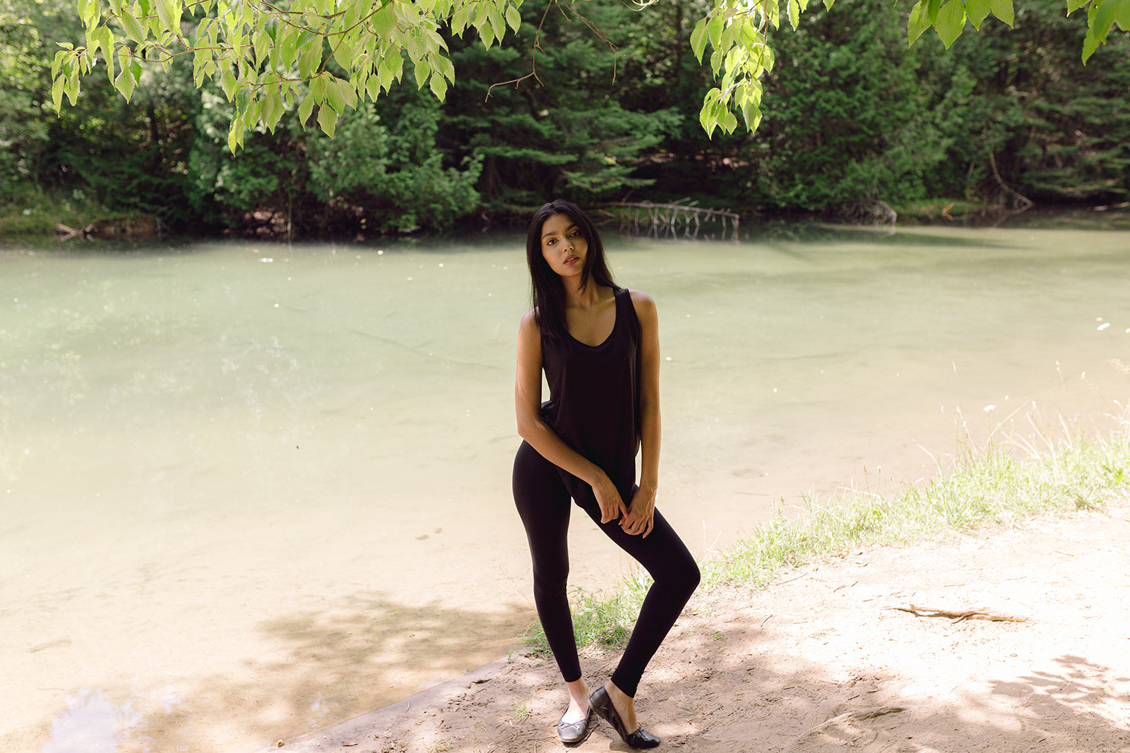 Women's black bamboo leggings, Shop T.K.S