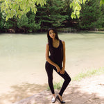 Women's black bamboo loungewear tank top. Shop T.K.S