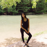 Women's black bamboo loungewear tank top. Shop T.K.S