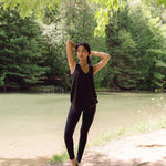 Women's black bamboo loungewear tank top. Shop T.K.S