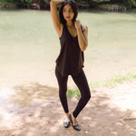Women's black bamboo loungewear tank top. Shop T.K.S