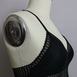 Women's black lingerie, lace crop top bralette, Shop T.K.S Canada, side