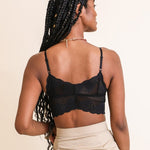 Women's black lace lingerie seashell crop top, Shop T.K.S , back model