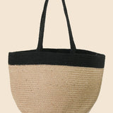 Women's Boho Cotton Jute Tote Bag