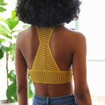 Women's yellow lingerie, lace crop top bralette, Shop T.K.S Canada, back