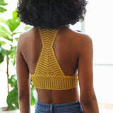 Women's yellow lingerie, lace crop top bralette, Shop T.K.S Canada, back