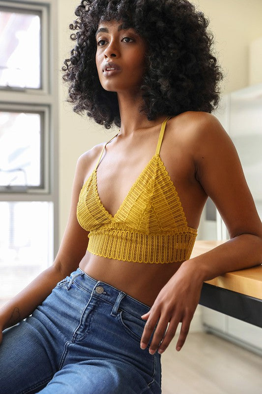 Audrey Lace Crop Top in Yellow or Black | Boho Clothes | Shop T.K.S