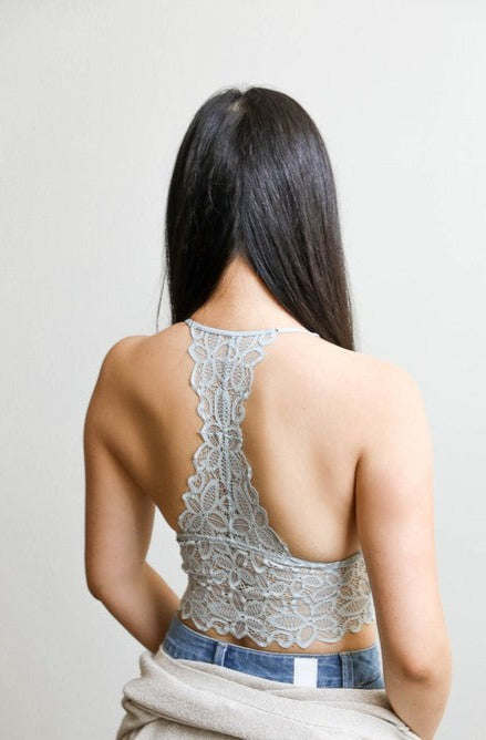 Women's light blue floral lace crop top, Shop T.K.S lingerie