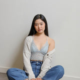 Women's light blue floral lace crop top, Shop T.K.S lingerie