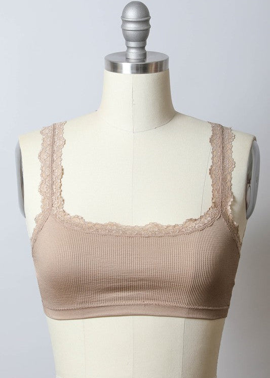 Women's tan crop top with lace straps for maternity clothing, Shop T.K.S, Canada