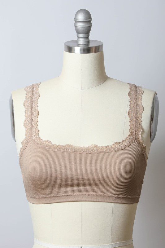 Women's tan crop top with lace straps for maternity clothing, Shop T.K.S, Canada
