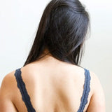 Women's navy blue dark grey crop top with lace straps for maternity clothing, Shop T.K.S, Canada